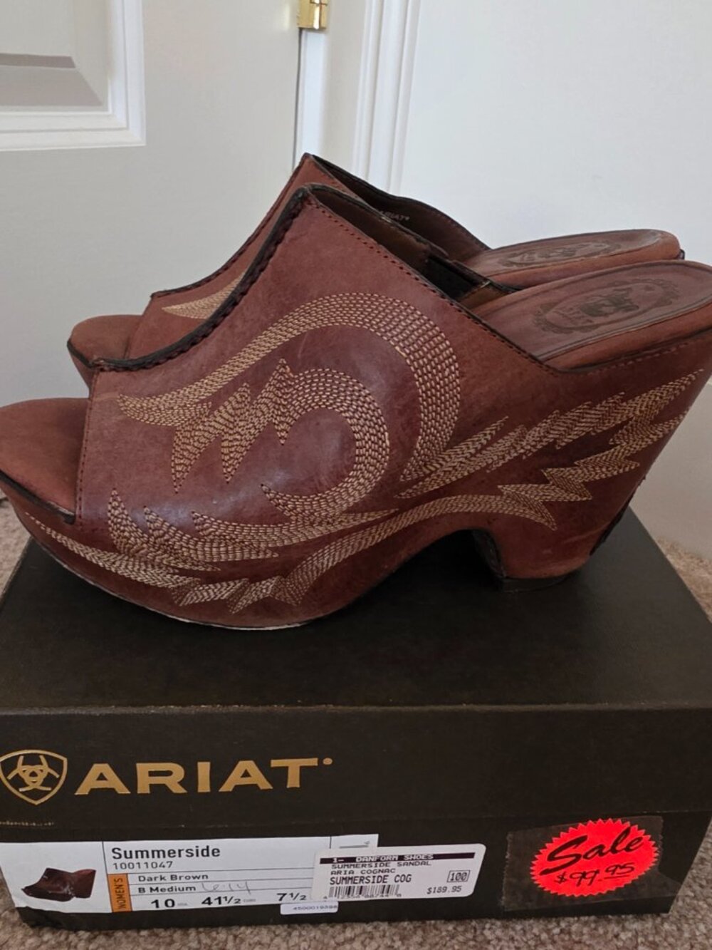 Ariat Summerside clogs, brown, size 10 - Picture 2 of 6